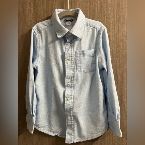 Wonder Nation Little Boys Long Sleeve Button Down Size Small (6-7) Blue - Picture 1 of 3
